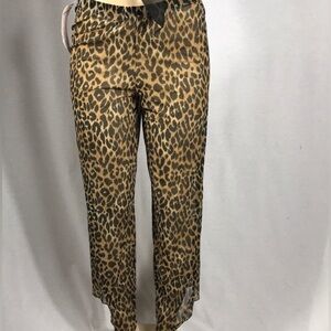 Zuliana Animal Print Mesh Pants Size M/L Made In USA New With Tags